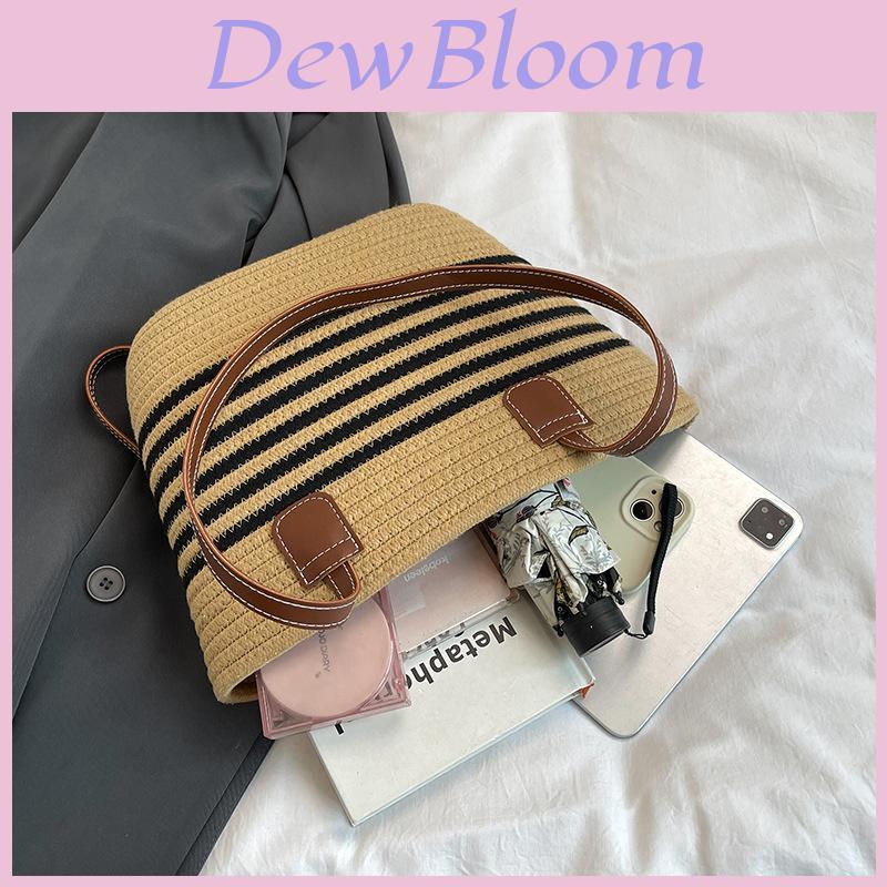 Bohemian Woven Straw Tote Bag Large Capacity For Casual Beach Day Travel