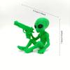 3D-Druck Einzigartige und Interessante Alien-Statuen, Alien mit Waffe Dekorative Ornamente, Dekorationen für eine Party mit Weltraum-Thema