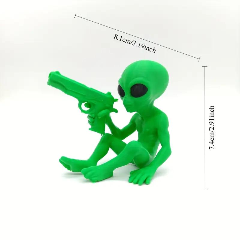3D-Druck Einzigartige und Interessante Alien-Statuen, Alien mit Waffe Dekorative Ornamente, Dekorationen für eine Party mit Weltraum-Thema