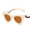 Angular Cat's Eye Sunglasses Trendy Cat Eye Sunglasses Female Personality Curved Mirror Legs Fashion Model Sunglasses