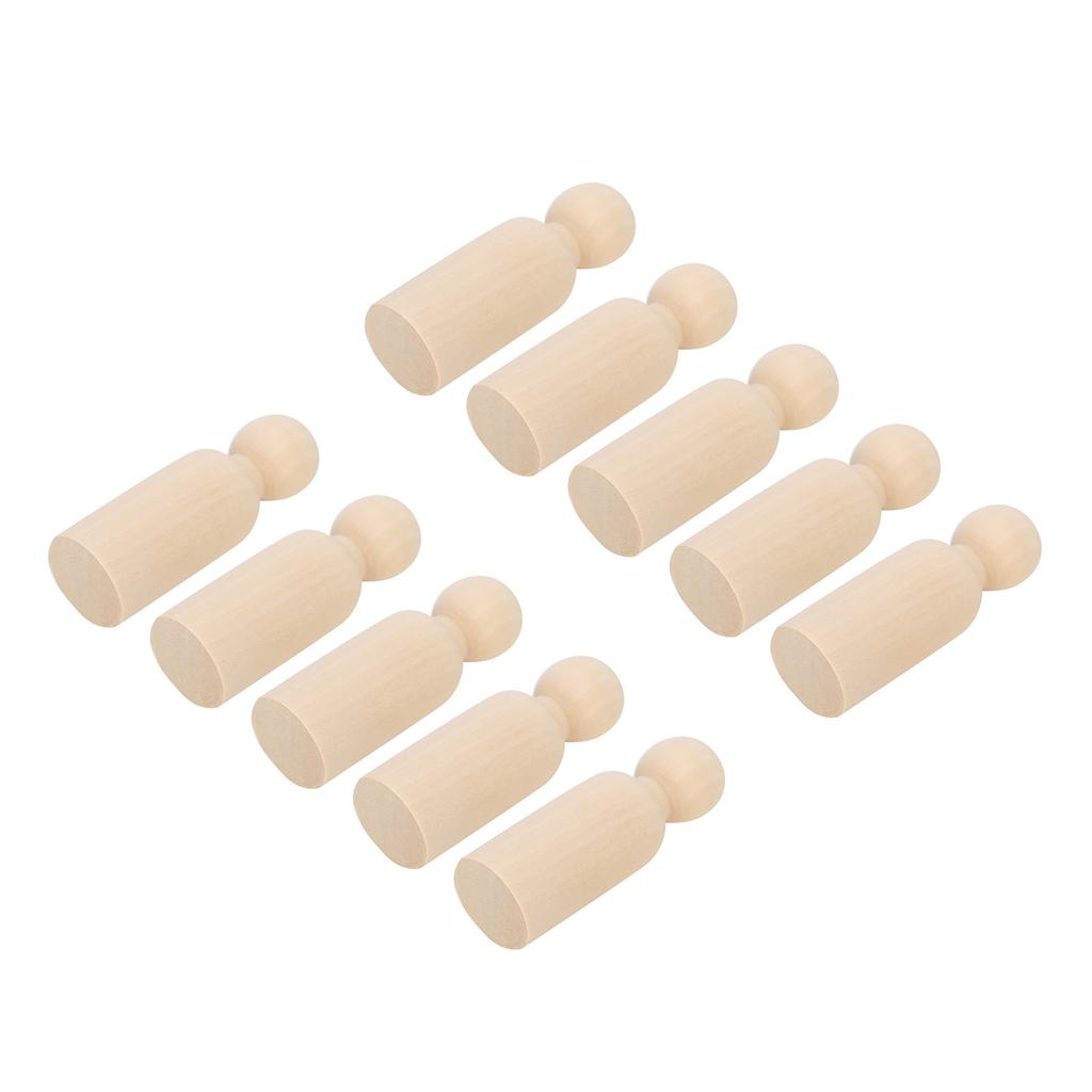 10pcs 75mm Male DIY Painting Dolls Wooden Children Painting Figure Toy Craft