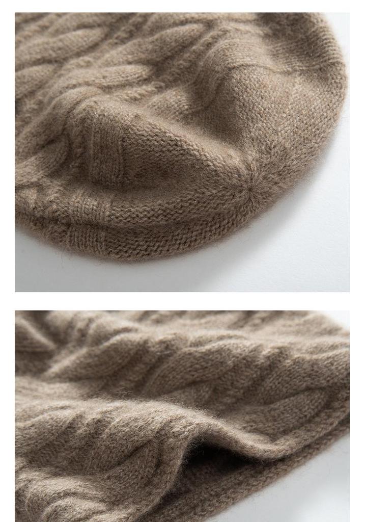 Women's 100% Cashmere Hat - Soft, Warm, Stylish, Versatile, Autumn/Winter Headwear.