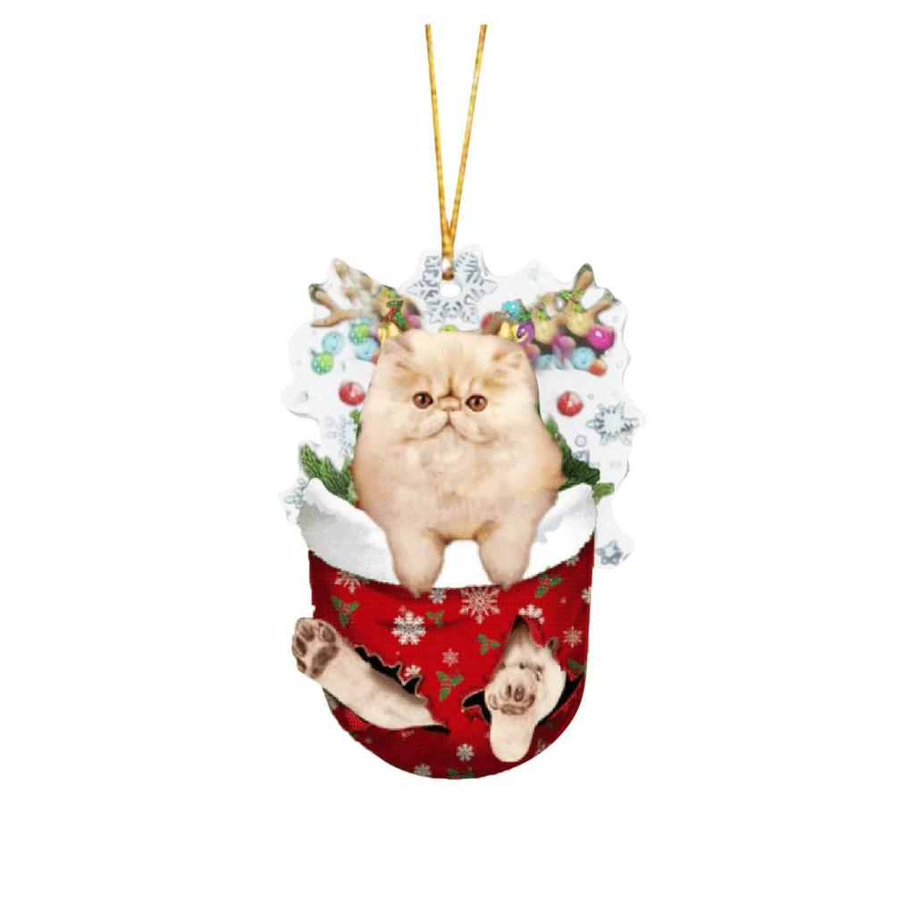 Whimsical Cat Christmas Socks Tree Hangings Brighten Up Your Decor Holiday