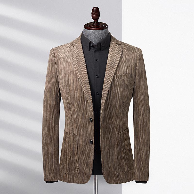 

Мужской повседневный костюм в корейском стиле из вельвета, не мнется, не требует глажки, тонкий маленький костюм, куртка для молодых мужчин 4XL