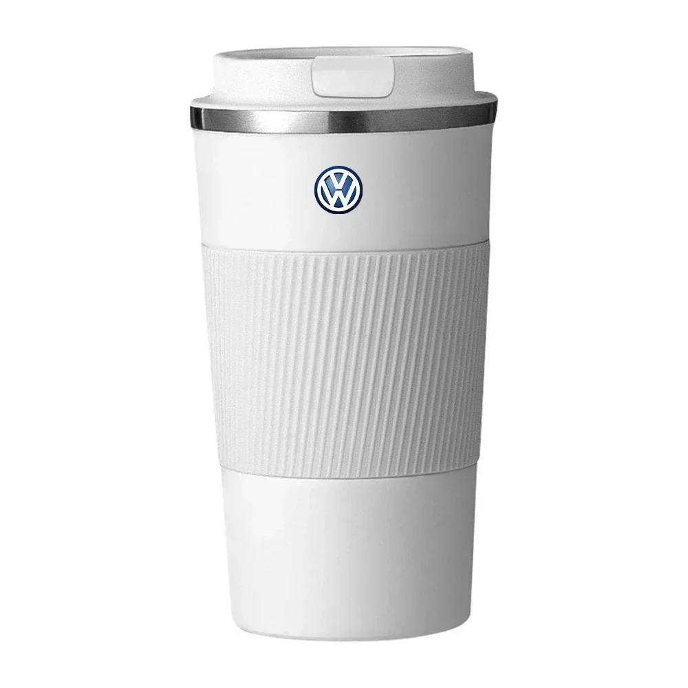 Car Logo Vacuum Flask Travel Thermal Cup Coffee Thermos Mug For Volkswagen VW R-line R Polo GTI Passat Magotan Tiguan Golf 4 5NI8