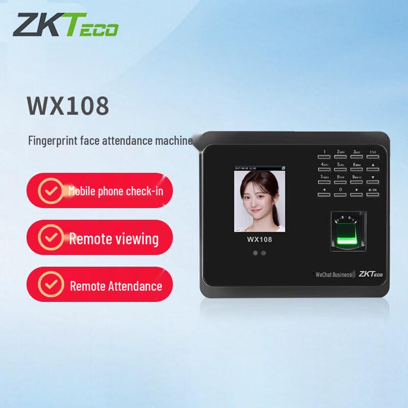 ZKTECO WX108 Face & Fingerprint Wi-Fi Time Attendance Machine