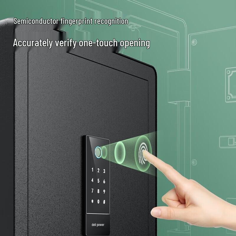 Deli 27321 Automatic Fingerprint & Password Safe 310mm H x 290mm W x 380mm D