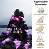 1pc Saja Boys Flannel Blanket [Cozy Throw Blanket] For Sofa, Bed, Travel, Camping, Livingroom, Office, Couch, Chair, And Bed