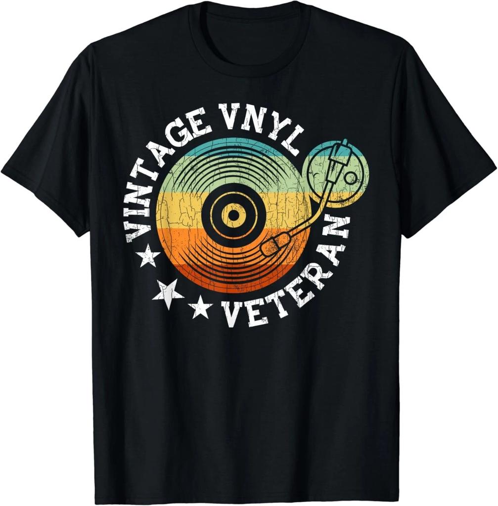 Vintage Vinyl Music Veteran Funny Record Lover Graphic Gift Unisex T-Shirt