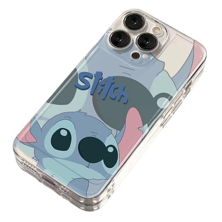 Stitch Angel Couple Case for iPhone 16/16 Pro Max, 12/11 Pro, XR/XS – Transparent & Soft