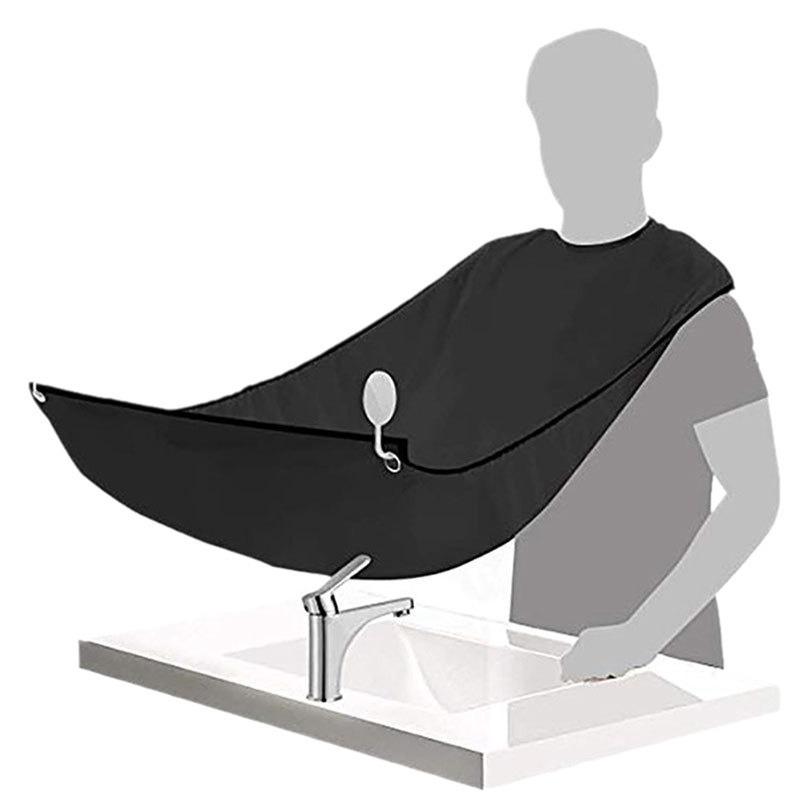

Men s Beard & Hair Shaving Bib with Suction Cups - Black Polyester Taffeta чёрный