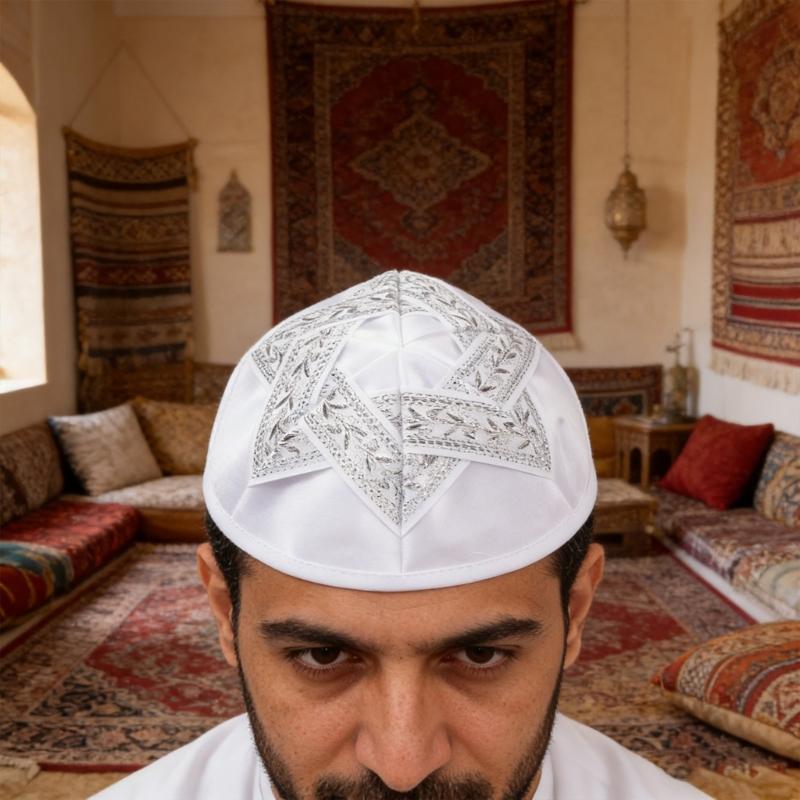 Comfortable Kippah Breathable Jewish Hat Lightweight Polyester Skullcap For Daily Religious Use