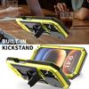 Armor Metal Phone Case for IPhone 17 16e 16 15 14 Plus 13 Pro Max Built-in Kickstand Screen Lens Protect Shockproof Guard Cover