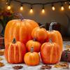 7 Pcs Artificial Pumpkins Assorted Sizes Faux Foam Pumpkin Crafts Farmhouse Rustic Fall Table Centerpiece for Halloween Mantel Shelf Decoration