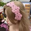 Retro Crochet Flower Hair Band French Women Hair Scarf Elegant Hollow Out Bandana  Travel
