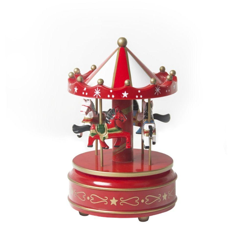 Interactive Carousel Music Box Wooden Children Gifts Musicbox  Festive Holiday Decor