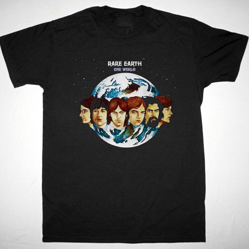 Vtg RARE EARTH ONE WORLD Cotton Black Men Women Classic Shirt Unisex T-Shirt XXXL