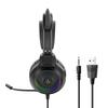 SY-G40 3,5 mm USB-kabelanslutet styrt headset Dragon Eyes Luminous Gaming Söta kattöron Huvudmonterade datorhörlurar med mikrofon För PC Bärbar dator