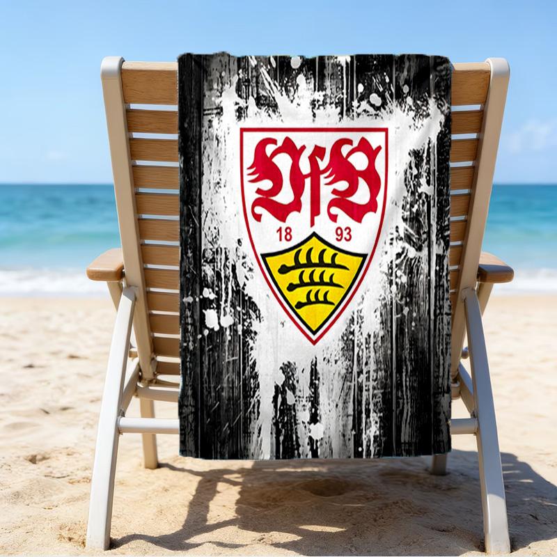 Vfb Fc Crest Printed Beach Towel, Super Soft Microfiber, Perfect Gift Birthday, for Pool, Beach, Travel, for family and friends