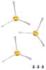 Wumio Roomba Brush Set of 3 500 600 700 Series Compatible Screwed Edge Cleaning Brush Replacement Spare Repair Replacement Roomba Brush Consumables