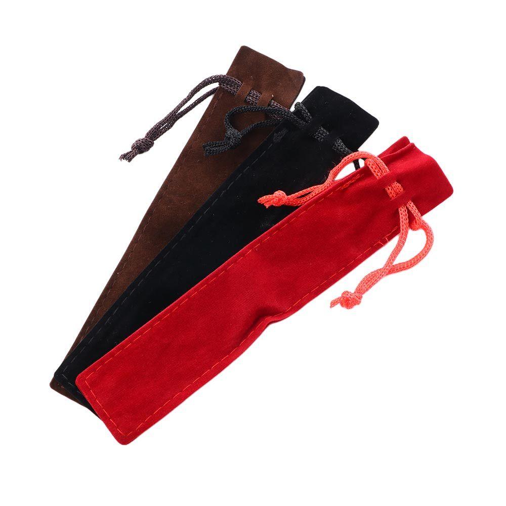 Supplies Black Pen Sleeve Holder With Rope Drawstring Pen Pouch Single Pencil Bag Pen Bag Case Velvet Pen Pouch Pencil Bag