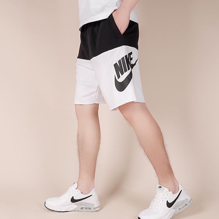Nike Colorblock Large Logo Sports Shorts Men Bottoms Black White CJ4353-014