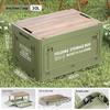 Camping Storage Box with Wooden Lid
