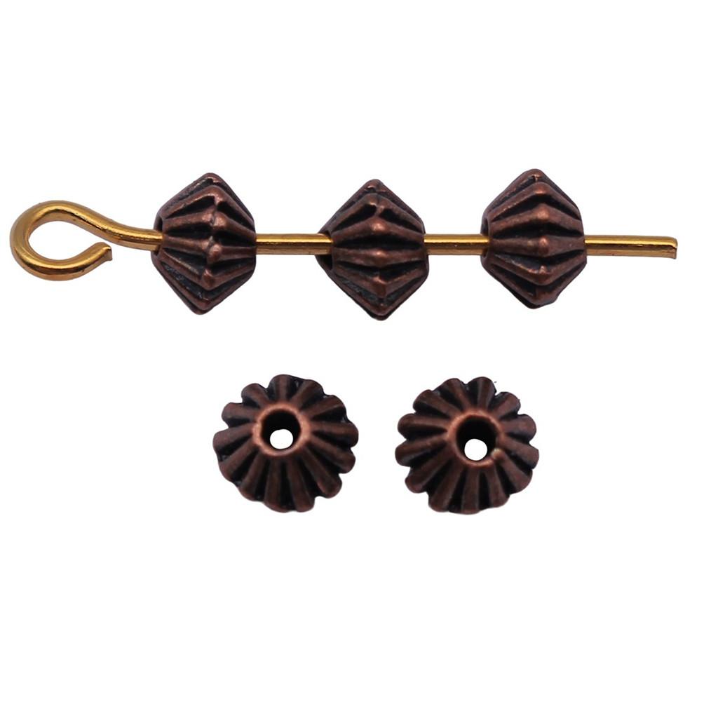 Multi Color Flower Edge Spacer Beads Metal Charms For Jewelry Making Accessories