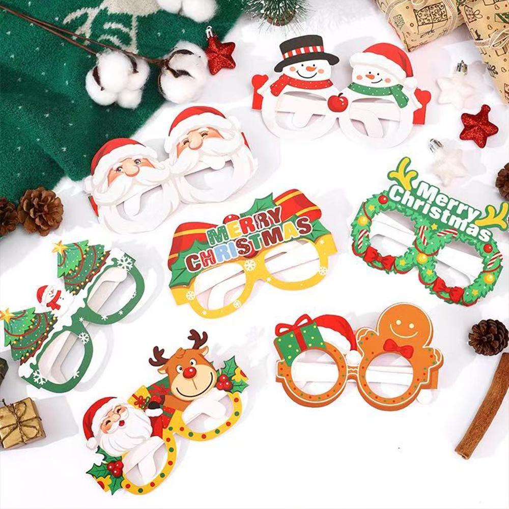 Runtowo 12 Stück Papier Lustige Foto Requisiten Brillen 2025 Frohe Weihnachten Deko für Zuhause Weihnachtsgeschenke Neues Jahr 2026 Weihnachtsmann Navidad