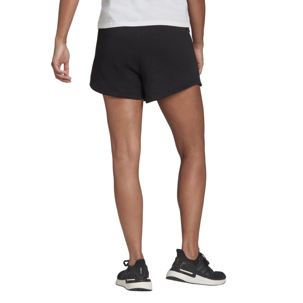 Adidas Contrast Stripe Drawstring Training Shorts Women Bottoms Black H57305