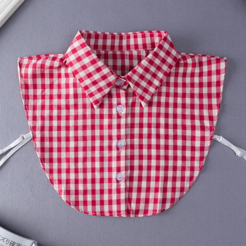 Plaid Fake Collar Female Ladies Detachable Collars For Women Detachable Lapel Shirt False Collars Woman False Blouse Neckwear