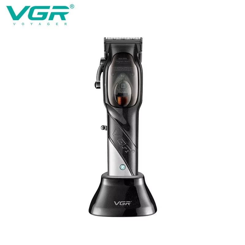 Stainless Steel Rechargeable Electric Hair Clipper Shaver Gradient Fine Trimming with Base Household Electric Shaver Rechargeable Dual-purpose