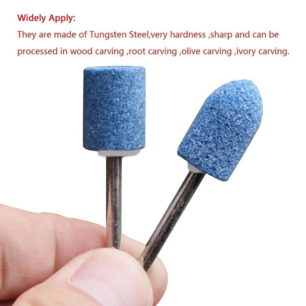 10Pcs Blue Grinding Stone Wheel Abrasive Mounted Stone Electric Drill Power Tools Accessories