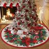 90cm Large Christmas Tree Skirt Living Room Decor Round Rug Red Christmas Tree Foot Cover Carpet Festive Home Party Decor