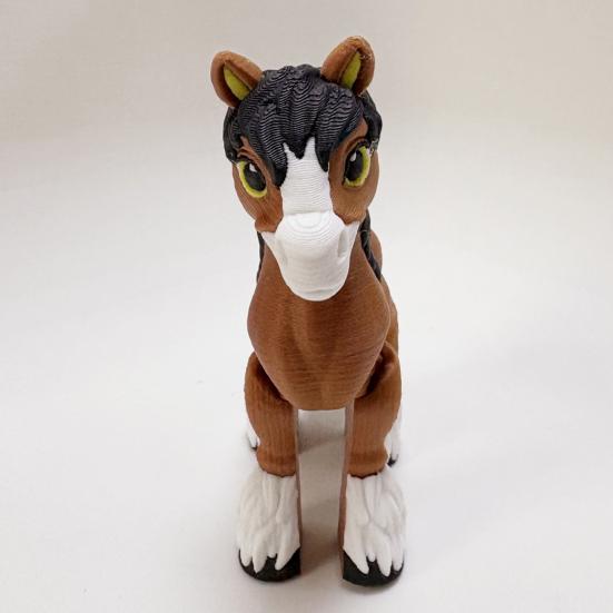 3D Printed Horse Ornament Simulation Pony Fidget Toy with Movable Joints Articulated Animal Model Educational Toy Home Office Decoration
