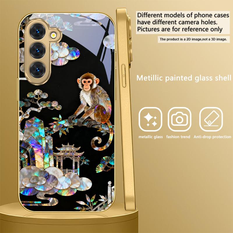 

Фантазійний Райдужний Сосна Для Samsung Galaxy S26 S20 FE S21 S22 S23 Plus S24 Ultra S25Ultra S21+ S22Plus Золотий скляний чохол для телефону Galaxy S9+