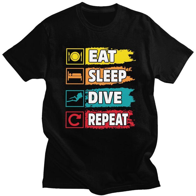 

Custom Eat Sleep Dive Repeat Tshirt for Men Short Sleeve T Shirt Fashion Diver Quote T-shirts Pure Cotton Tee Gift Idea - Men... S разноцветный