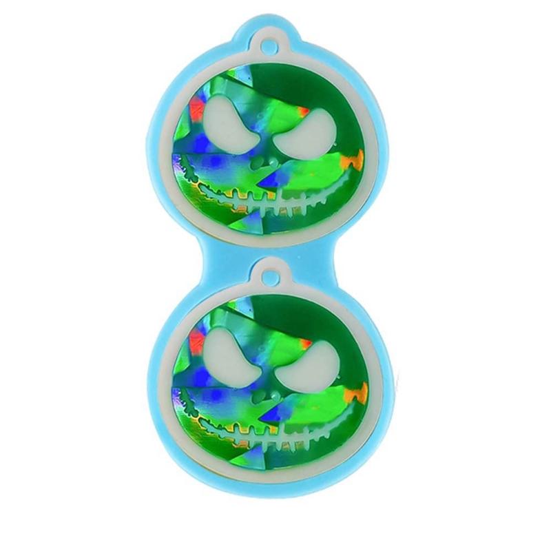 Light Shadow Keychain Pendant Silicone Mold Pumpkin Head Holographic Earrings Mold DIY Ornaments Mould for Birthday Gift