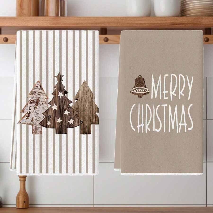 1pc/2pc/4pc/pack Christmas Scrub Sponge Creative Kitchen Dish Cloth Festive Cleaning Decor for Home & Table Kitchen Dish Towel Xmas Cleaning Supplies
