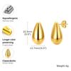 1 Pair Long Waterdrop Earrings for Women, Simple Metal Earrings, Gold Plated Stainless Steel Hypoallergenic Ear Jewelry