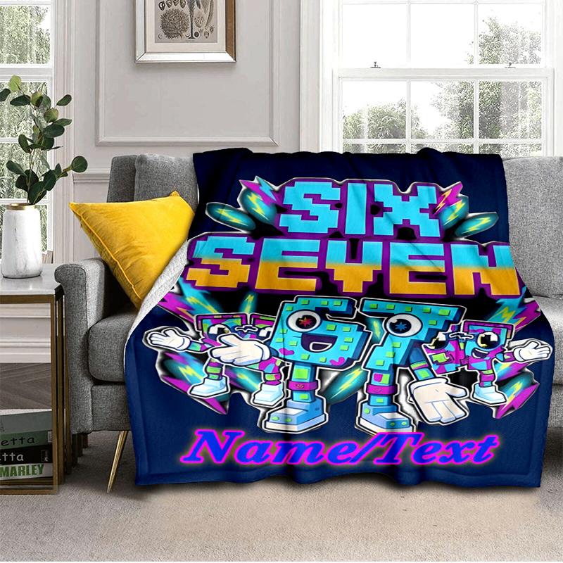 1PC Custom Name "Six Seven Adventure" Flannel Blanket Versatile,all-season Throw Suitable for the Living Room,bedroom,camping,travel,and Gift