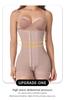 Plus Size European & American Shaping Bodysuit: Chest Support, Crotchless, Four-Row Hook, Strong Compression for Slimming