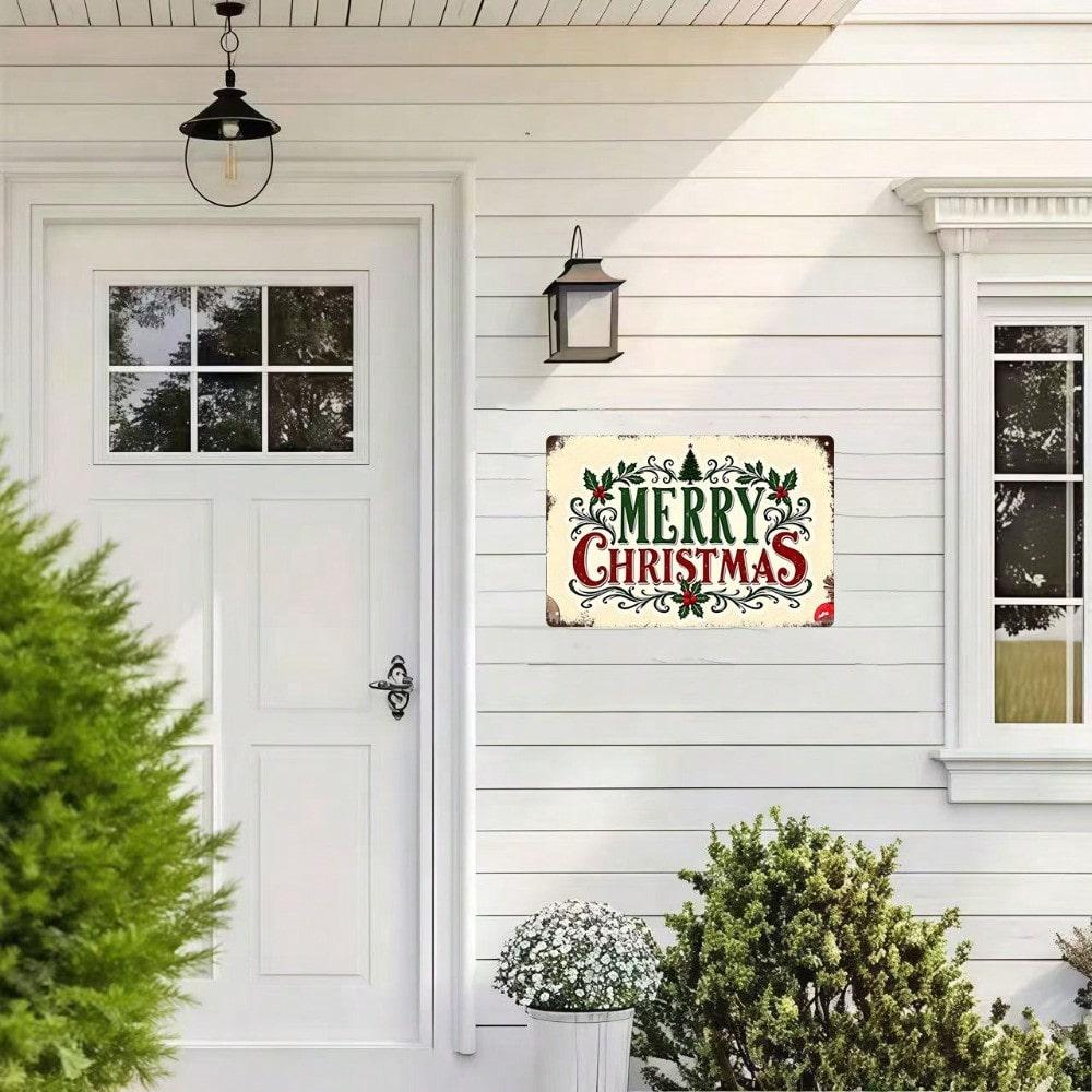 Vintage Metal Tin Sign Christmas Wall Decor Rustic Pub Bar Kitchen 8x12 Inch