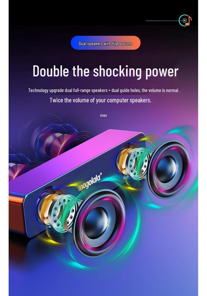 Compact USB Wired Desktop Speakers with Mini Subwoofer
