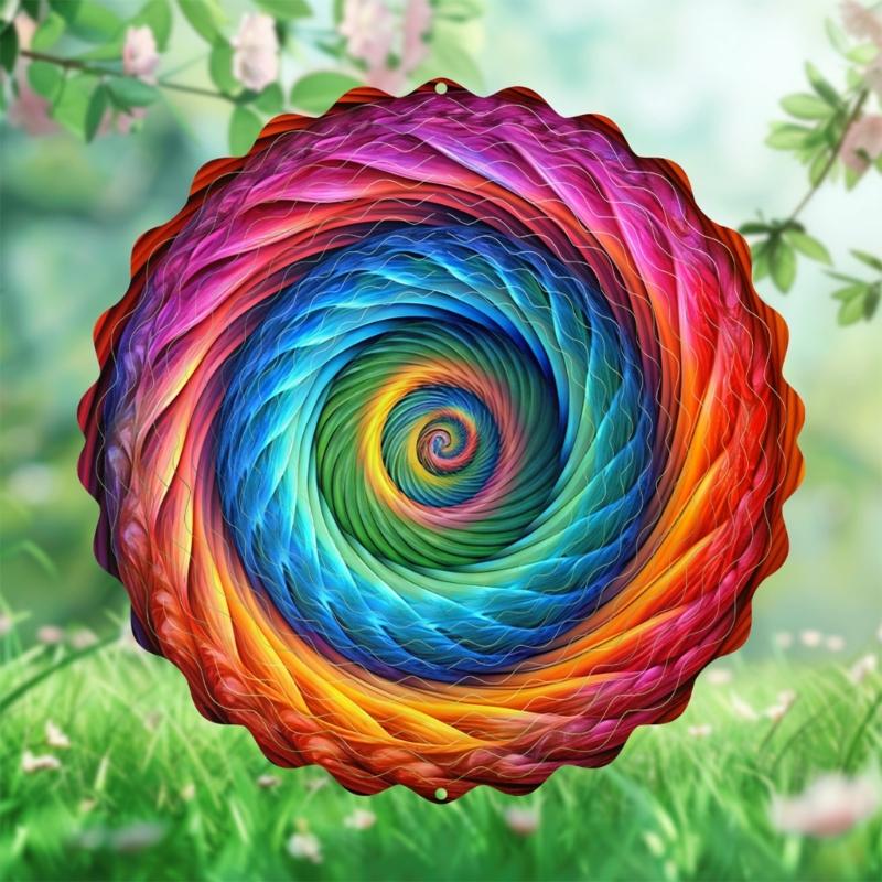 Ručně vyráběné barevné otočné zvonkohry kovové venkovní dekorace snadno zavěsitelný dekorativní přívěsek příslušenství