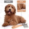 Pet Detangling Grooming Comb 2-in-1 Gentle Undercoat Rake Deshedding Brush Removes Mats Tangles Loose Fur for Long Short Hair Cats Dogs