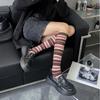 Pletení Bavlněné Dámské punčochy Japonský styl Pruhované Studentky Podkolenky Ženy Sladké Dívky Kawaii Dlouhé ponožky Punčochy