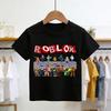Roblox T-Shirt Sommer Mode Kurzärmeliges Oberteil T-Shirt Jungen und Mädchen Oberteile Sommer Spiel Streetwear Weiß Kinder T-Shirts