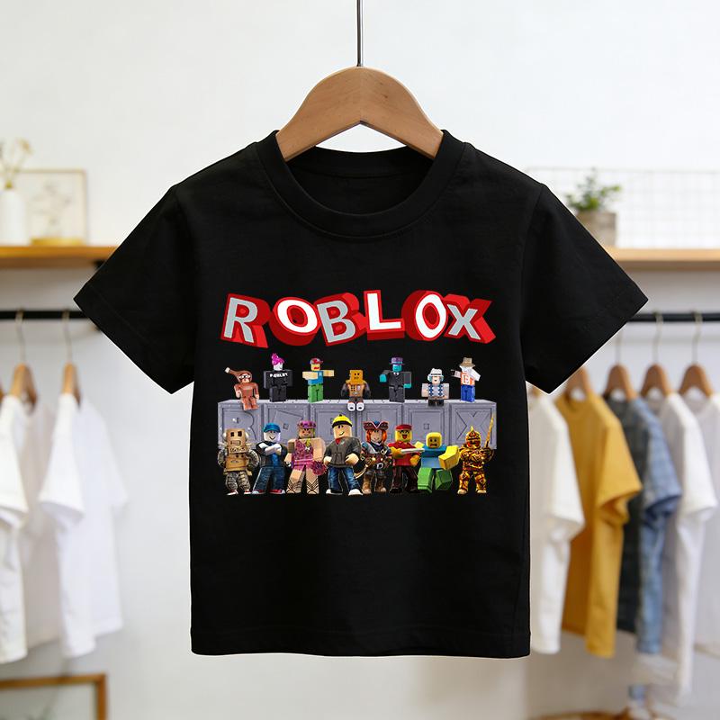 T-shirt Roblox Moda Estiva Top a Manica Corta T-shirt Ragazzi e Ragazze Top Estivi Gioco Streetwear Magliette Bianche per Bambini