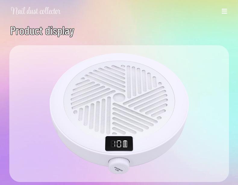 Low Noise Brushless Nail Dust Collector with Variable Speed and No Dust Leakage